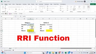 How to Use the RRI Function in Microsoft Excel to Calculate Equivalent Interest Rate for Investments