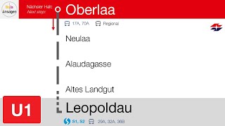 Wiener Linien Ansagen | U1 Wien Oberlaa - Leopoldau | BoJa Ansagen