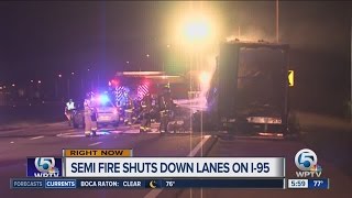 Lane reopens after semi fire in Martin County