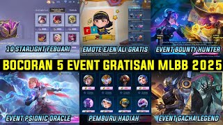 BOCORAN 5 EVENT GRATISAN MLBB 2025 ! EVENT PSIONIC ORACLE, STARLIGHT SHOP FEBUARI, EMOTE GRATIS, DLL