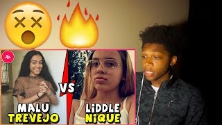 Liddlenique vs Malu Trevejo Dance Compilation (REACTION)