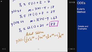 Differential Equations - Euler's Method - Example 2