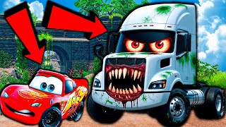 ⚠️Big \u0026 Small vs Epic Escape⚠️McQueen and Mater VS MAN TRUCK ZOMBIE Eater Cars in BeamNG.Drive