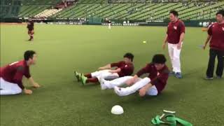 【イープレ限定!】2018年7月20日［則本選手・高梨選手］フラッグキャッチでおふざけ