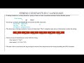 String Constants in C language