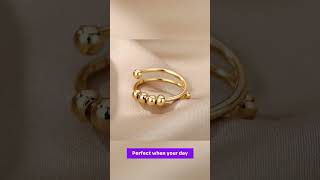 Vintage Spiral Bead Anxiety Ring for Women – Anti-Stress Fidget Jewelry #shorts #usa #jewelry