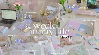 A week in my life vlog • productive days, packaging orders, sticker shop, aesthetic desk | PH