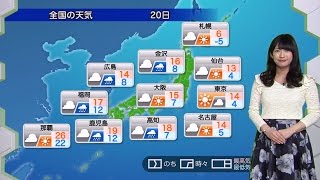 ★お天気キャスター解説★ 12月20日(火)明日の天気