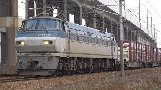 【4K】JR山陽本線　EF66-129号機牽引　2077レ貨物列車