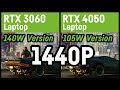 RTX 3060 vs  RTX 4050 @1440p in Gaming - Laptop/Notebook