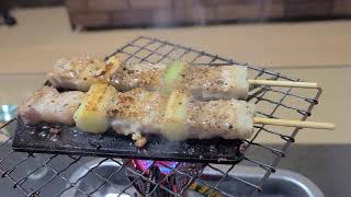 【100均セリアのミニ鉄板】豚ねぎま焼きました　※シーズニング済み