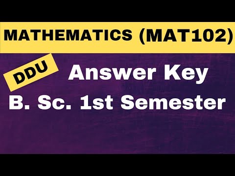 B.Sc.1st Semester Math (MAT102) Answer Key || DDU Gorakhpur University ...