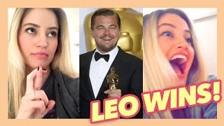 Leonardo DiCaprio Oscar reaction! | iJustine