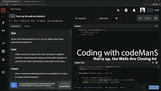 Codewars 7 kyu Hurry up, the Walls Are Cosing In! Javascript