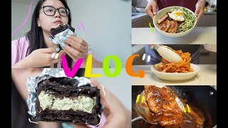 VLOG.119｜第一次吃曹氏⧸去游泳竟然中毒了⧸酸甜凉拌面⧸葱烧鸡排⧸恰巴塔三明治⧸还有炒鸡好吃的抹茶巧克力派｜健康饮食日常