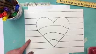 3rd & 4th Grade Op Art Heart (Part One: Drawing)