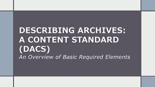 DACS Elements - VHRP Virtual Office Hours March 2024