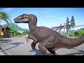 2x utharaptor vs 2x spinoraptor breakout and fight jurassic world evolution