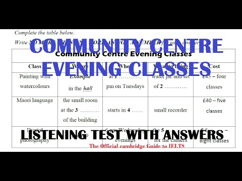 COMMUNITY CENTER EVENING COURSES HEARING TEST WITH ANSWERS