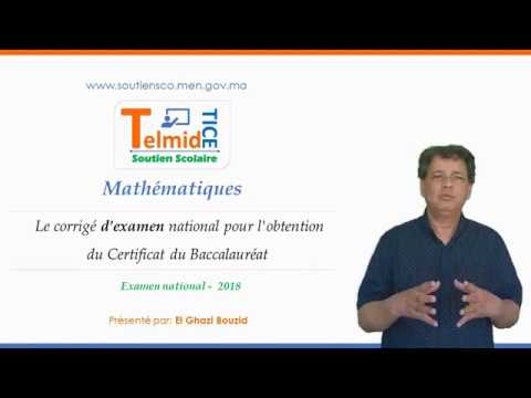 Maths Bac PC & SVT Correction Du Problème De L'examen National Session ...