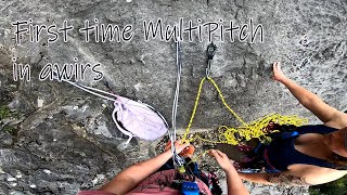 Climbing in Carrière des Awirs with eliza First time MultiPitch