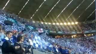Chelsea v Bayern Munich, Chelsea fans singing before game in Allianz Arena