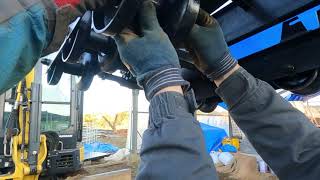 Transport vehicle repair, bearing replacement, wheel and engine installation GC505 [GoPro]