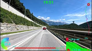 Beginner Indoor Cycling Austria Alps Road mph Speed Display 4K