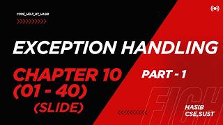 Exception Handling.. Java Chapter 10.. || Java Theory Course..