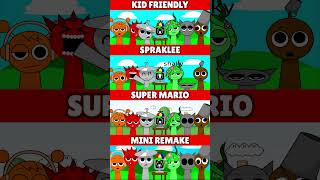 Incredibox Sprunki Kid Friendly VS Spraklee VS Super Mario VS Mini Remake