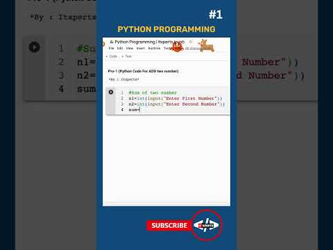 Add Two Numbers In Python | Python Program For Sum Of Two Number - YouTube