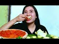 raw jengkol mukbang without raw lalapan rice relaxing portion mukbanglalapanmentah jengkolmentah