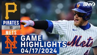 Mets vs Pirates (4/17/2024) | NY Mets Highlights | SNY