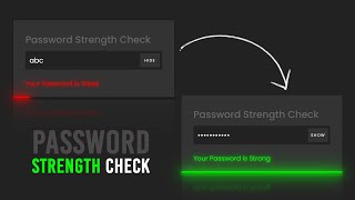 Password Strength Checker | Javascript Password Strength Meter With Regex