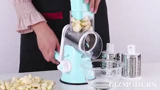 3-in-1 Multifunctional Stainless Steel Rotary Slicer, For Vegetable, Cheese & More