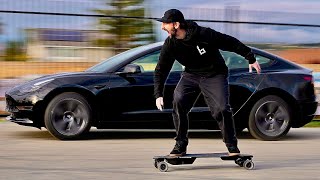 ELECTRIC SKATEBOARD VS TESLA