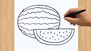 How to Draw a Watermelon Step by Step Easy Drawing For Kids