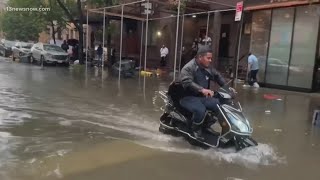 New York City area under state of emergency after storms flood subways, strand people in cars