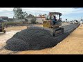 Incredible Skill Driver KUMATSU D41E Bulldozer Pushing Gravel Building New Raod