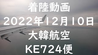 《着陸動画  KE724便 関西から仁川》仁川への着陸 大韓航空B737-900  4K 機窓