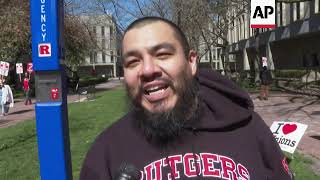 Rutgers Faculty Strike Picket Outside Classes