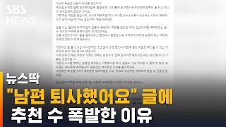 '남편이 퇴사했어요' 글에 추천 수 폭발한 이유 / SBS / 뉴스딱