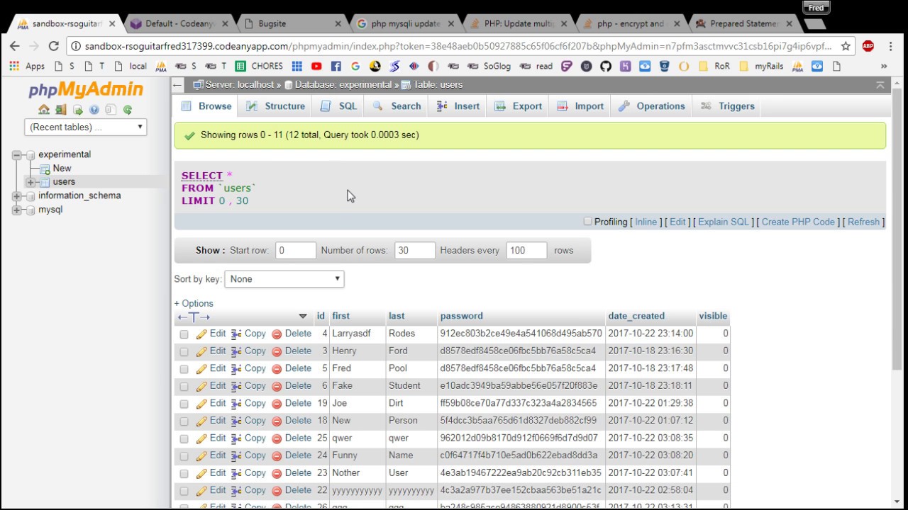 Codeanywhere Tutorials Update User Processing Youtube