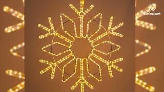 Flocon de Neige en tube lumineux, 87 x h 100 cm, 427 led blanc chaud et froid (76228)