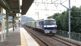 EF210牽引貨物列車 53レ　東海道本線島本駅　Freight train, Tōkaidō Main Line Shimamoto Station　(2016.5)