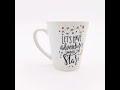 12oz latte heated white coated sublimation ceramic coffee mug printing cone shape