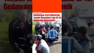 Rombongan Bus Kalimantan Tengah l4k4 di Tol Semarang