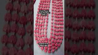 Coral Flower Beads Necklace 10 mm 18 inch #coral  #beads #flowershape #coralbeads #gemstone