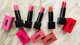 Nykaa Ultra Matte Lipsticks // 5 shades that I own // Hand \u0026 Lips swatches on dusky skintone NC 43