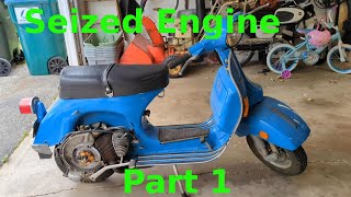 1979 Vespa P200E Piaggio Seized Engine First Look Part 1